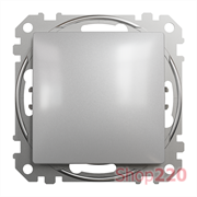 Кнопка проходная 1 клавишная, алюминий, Sedna Design