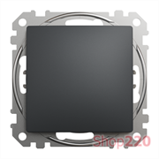 Выключатель 1 клавишный, черный, Sedna Design