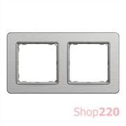 Рамка 2 поста, матовый алюминий, Sedna Design