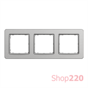 Рамка 3 поста, матовый алюминий, Sedna Design