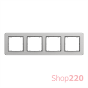 Рамка 4 поста, матовый алюминий, Sedna Design