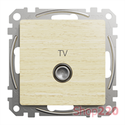 Розетка телевизионная конечная, береза, Sedna Design