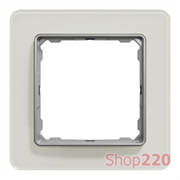 Рамка 1 пост, белое стекло, Sedna Design