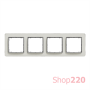 Рамка 4 поста, белое стекло, Sedna Design