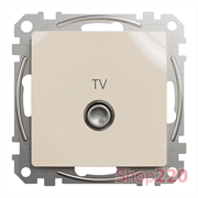 Розетка телевизионная конечная, бежевый, Sedna Design