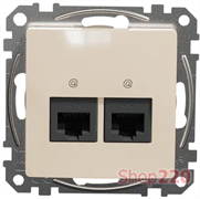 Компьютерная розетка 2 х RJ45 кат. 5е UTP, бежевый, Sedna Design