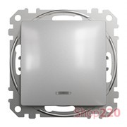 Выключатель перекрестный с подсветкой, алюминий, Sedna Design