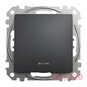 Выключатель перекрестный с подсветкой, черный, Sedna Design