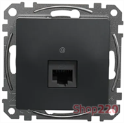 Компьютерная розетка RJ45 кат. 5е UTP, черный, Sedna Design