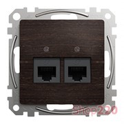 Компьютерная розетка 2 х RJ45 кат. 5е UTP, венге, Sedna Design