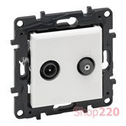 Розетка TV-SAT "звезда", белый, Niloe Step Legrand