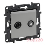 Розетка TV-SAT "звезда", алюминий, Niloe Step Legrand