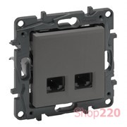 Розетка компьютерная 2XRJ45 CAT6 FTP, сталь, Niloe Step Legrand