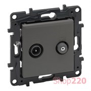 Розетка TV-SAT "звезда", сталь, Niloe Step Legrand