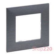 Рамка 1 пост, фактурная сталь, Niloe Step Legrand