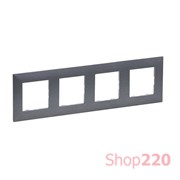 Рамка 4 поста, фактурная сталь, Niloe Step Legrand