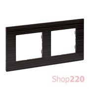 Рамка 2 поста, темное дерево, Niloe Step Legrand