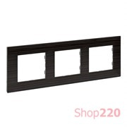 Рамка 3 поста, темное дерево, Niloe Step Legrand