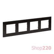 Рамка 4 поста, темное дерево, Niloe Step Legrand