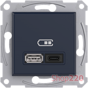 USB розетка тип А+С, антрацит, EPH2700371 Schneider Electric Asfora