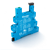 Розетка; MasterBASIC; 6-24В AC/DC; LED; защита кот.; push-in; реле 34.51, 34.81; DIN-рейка; 6.2мм