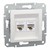Розетка компьютерная RJ45 кат.6 двойная, белый, Schneider Asfora - фото 113605