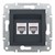 Розетка компьютерная RJ-45 кат. 6 двойная, антрацит, EPH4800171 Asfora Schneider