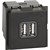 Механизм зарядного устройства USB тип - А/тип - А 3000мА 2 модуля. Bticino Living Now. K4285C2