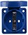 Розетка (гнездо) врезная ГВ 16А/2 (220В) 2Р+PE (312) синяя - фото 139618