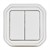 Переключатель/кнопка 2-клавишный, белый, Plexo - фото 150164