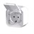 Розетка 220В с заземлением с автоматическими клеммами, белый, Plexo - фото 150226