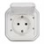 Розетка 220В с заземлением с винтовыми клеммами и монтажными лапками встроенная, белый, Plexo - фото 150234