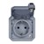 Розетка 220В с заземлением с замком (механизм), серый, Plexo - фото 150244