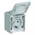 Розетка одинарная с крышкой наружная 2P+Z Schuko Efapel Waterproof 16А/250В, герметичная IP65, серый