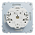 Розетка с заземлением и шторками, белый матовый, Merten - фото 155263