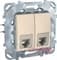 Розетка телефонная RJ-11, 1 модуль, слоновая кость, Unica MGU3.490.25 Schneider - фото 9940