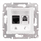 Розетка RJ 11 + RJ 45 кат 6 неэкран, UTP, белый, Sedna SDN5200121 Schneider