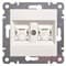 Розетка компьютерная двойная RJ-45, неэкранированная, кремовый, Lumina-2 WL2321 Hager