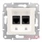 Розетка двойная RJ 45 кат 5е, неэкран, UTP, кремовый, Sedna SDN4400123 Schneider