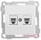 Розетка телефонная RJ12 + компьютерная RJ45, белый, Mutlusan Daria