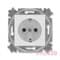 Розетка с заземлением и шторками, серый, Levit ABB 5520H-A03457 16