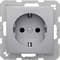 Розетка с заземлением, алюминий, S.1 Berker 47431404 - фото 62190