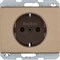 Розетка с заземлением, бронза, ARSYS Berker 47140001 - фото 62635