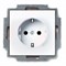 Розетка с заземлением и шторками, белый, ABB 20 EUCKS-94-507 Basic 55 - фото 68247
