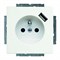 Розетка электрическая + USB для подзарядки, белый, ABB 20 EUCBUSB-94-507 Basic 55