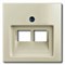 Накладка для двойной компьютерной розетки, белый шале, ABB 1803-02-96-507 Basic 55