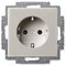 Розетка с заземлением и шторками, шампань, ABB 20 EUCKS-93-507 Basic 55 - фото 68354