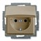 Розетка с заземлением и крышкой, шампань, ABB 20 EUK-93-507 Basic 55 - фото 68355