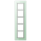 Рамка 5 постов, салатовое стекло, Jung LS Plus (стекло) LSP985GLAS