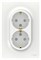 Розетка двойная с заземлением и шторками, белый, Unica New Schneider NU206718 - фото 69250